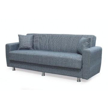 Divano 3 posti con contenitore e funzione letto Poem grigio 210x78x78H