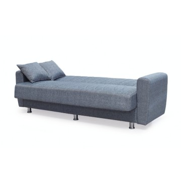 Divano 3 posti con contenitore e funzione letto Poem grigio 210x78x78H