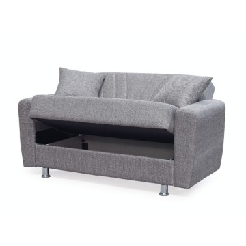 Divano 2 posti con contenitore e funzione letto Poem tortora 149x78x78H