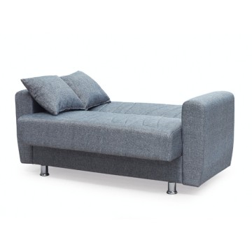 Divano 2 posti con contenitore e funzione letto Poem grigio 149x78x78H