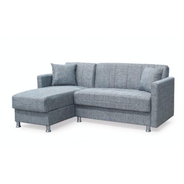Divano letto Oasis con penisola doppio contenitore Oasis grigio chiaro 200x134x80H Divano letto Oasis con penisola doppio contenitore Oasis grigio chiaro 200x134x80H