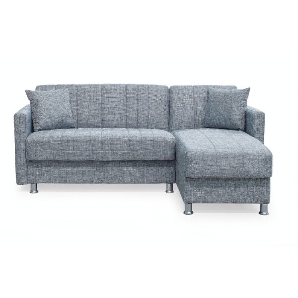 Divano letto Oasis con penisola doppio contenitore Oasis grigio chiaro 200x134x80H Divano letto Oasis con penisola doppio contenitore Oasis grigio chiaro 200x134x80H