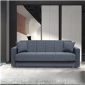 Divano 3 posti con contenitore e funzione letto Marbella grigio scuro 210x78x78H