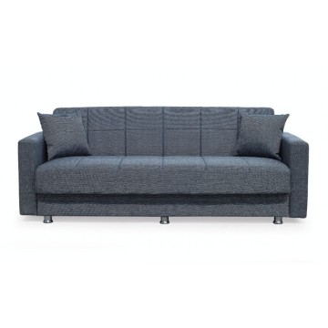 Divano 3 posti con contenitore e funzione letto Marbella grigio scuro 210x78x78H