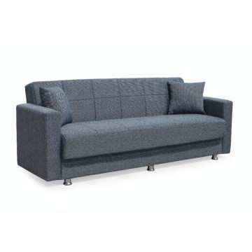 Divano 3 posti con contenitore e funzione letto Marbella grigio scuro 210x78x78H