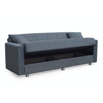 Divano 3 posti con contenitore e funzione letto Marbella grigio scuro 210x78x78H