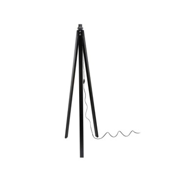 Lampada da terra treppiede nero con paralume nero tessuto DECONE3566