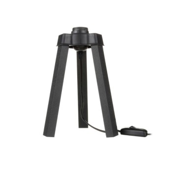 Lampada da tavolo treppiede nero e paralume tessuto colore bianco PIKONE2632