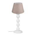 Lampada da tavolo base bianca e paralume tessuto colore beige LAGUNAH372634