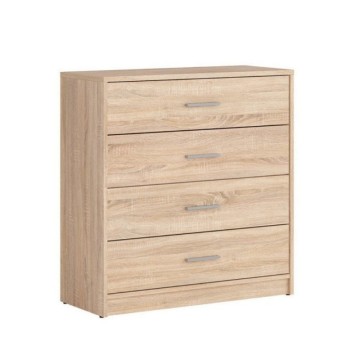 Cassettiera 4 cassetti colore rovere Nepo 90x45x93H
