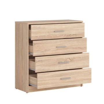 Cassettiera 4 cassetti colore rovere Nepo 90x45x93H