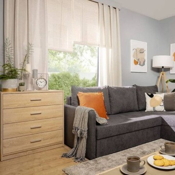 Cassettiera 4 cassetti colore rovere Nepo 90x45x93H