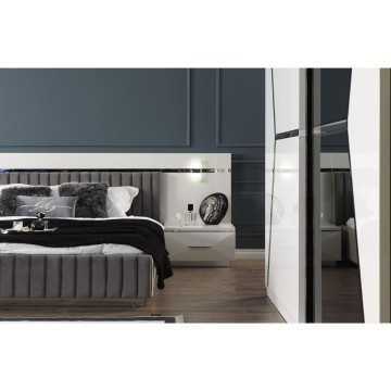 Camera da letto bianco lucido Rams armadio 2 ante scorrevoli