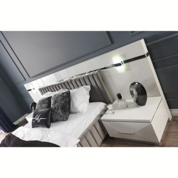 Camera da letto bianco lucido Rams armadio 2 ante scorrevoli