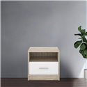 Comodino 1 cassetto 49,5 cm. rovere sonoma bianco Nepo