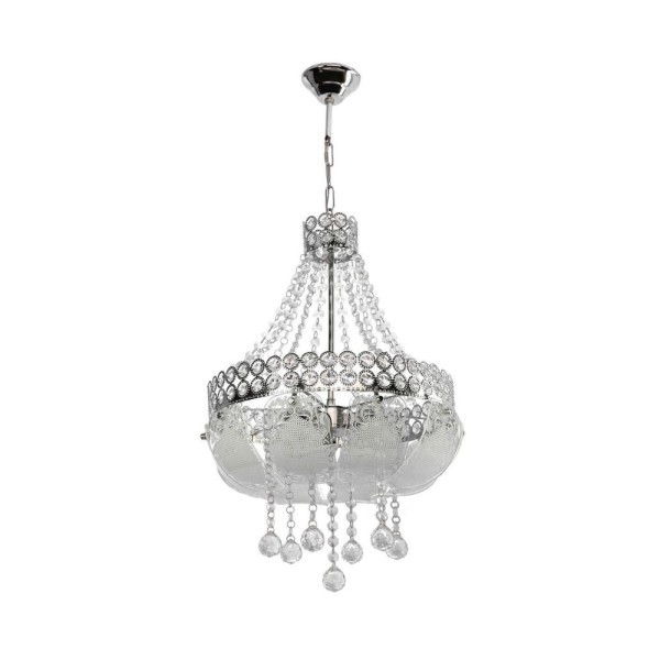 Lampada da soffitto Sare MDL3550 argento vetro decorato e pietre effetto cristallo Lampada da soffitto Sare MDL3550 argento vetro decorato e pietre effetto cristallo