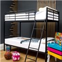 Letto a castello in metallo Monza colore nero 199x96.5x159.5