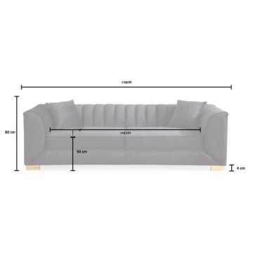 Divano 2 posti in velluto marrone Vera Babyface06 170x95x80H