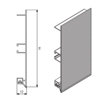 Zoccolo per cucina mille righe H12 alluminio 4 mt ZOCC1000H12AL