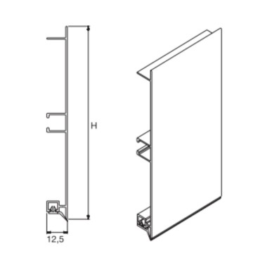 Zoccolo per cucina alluminio H12 4 mt ZOCCH12ALL