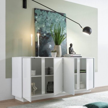 Madia 4 ante bianco lucido Ice 180x43x79H