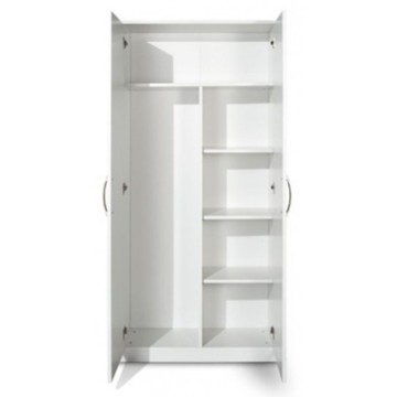 Armadio portascope 2 ante e ripiani bianco larice New Jersey 86x36x186H
