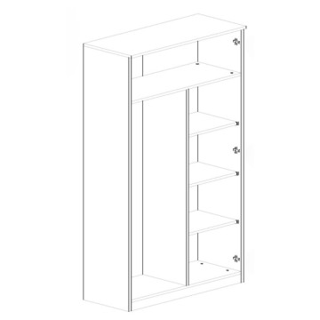 Armadio portascope 2 ante e ripiani bianco larice New Jersey 86x36x186H