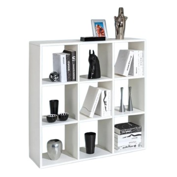 Libreria 9 vani a giorno bianco larice Hawai 103x32x106H