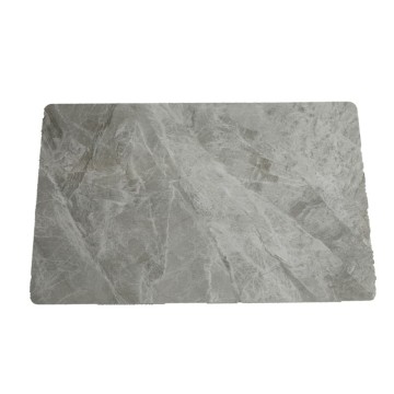 Tavolo rettangolare Pacific piano in ceramica effetto marmo grigio lucido