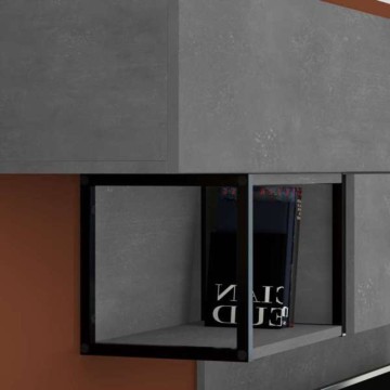 Parete attrezzata 260 cm. Tronador colore cemento