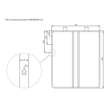 Rete a doghe matrimoniale per letto contenitore 170RETECH160X190