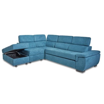 Divano letto con contenitore reversibile verde acqua - Lughen