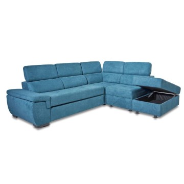 Divano letto con contenitore reversibile verde acqua - Lughen