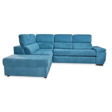 Divano letto con contenitore reversibile verde acqua - Lughen