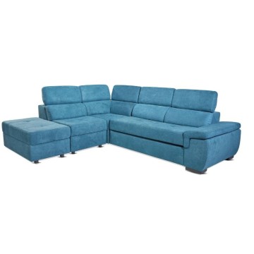 Divano letto con contenitore reversibile verde acqua - Lughen