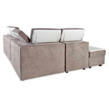 Divano letto e contenitore bicolore caribou e bianco - Kutri