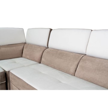 Divano letto e contenitore bicolore caribou e bianco - Kutri