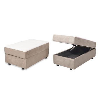 Divano letto e contenitore bicolore caribou e bianco - Kutri