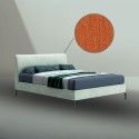 Letto matrimoniale colore arancio con contenitore - Aki