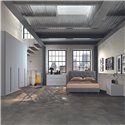 Camera da letto grigio frassinato con letto contenitore Piera