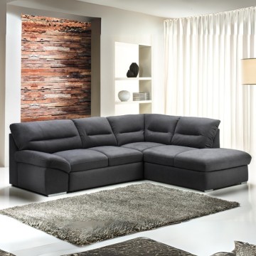 Divano angolare con penisola contenitore destra colore antracite Stefy 268x212