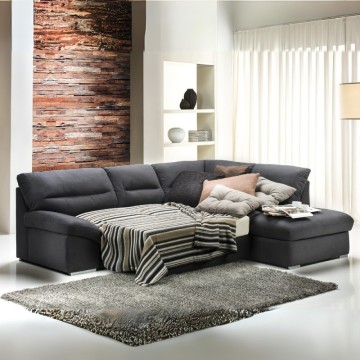 Divano angolare con penisola contenitore destra colore antracite Stefy 268x212
