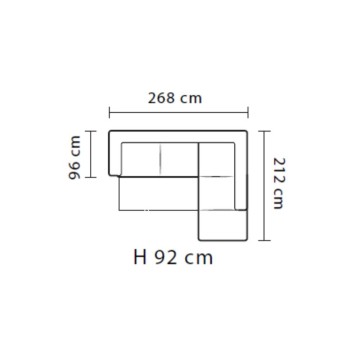 Divano angolare con penisola contenitore destra colore antracite Stefy 268x212