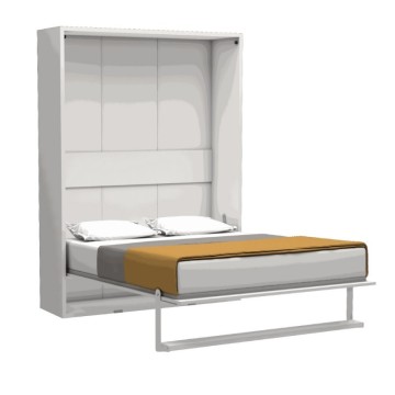 Letto matrimoniale a scomparsa Loft bianco 152x44x208H
