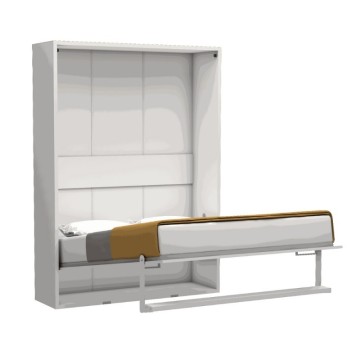 Letto matrimoniale a scomparsa Loft bianco 152x44x208H