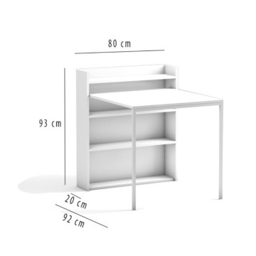 Tavolo scrivania a scomparsa Maso bianco 80x20x93H