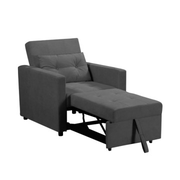 Poltrona letto estraibile Zaffiro colore grigio scuro