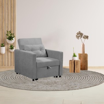Poltrona letto estraibile Zaffiro colore grigio chiaro