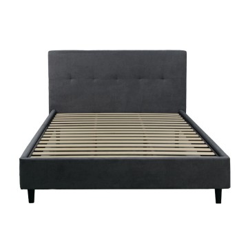 Letto matrimoniale tessuto ash grigio con rete inclusa Snello