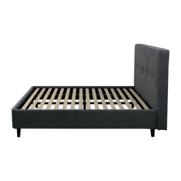 Letto matrimoniale tessuto ash grigio con rete inclusa Snello